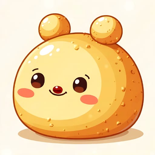 Anpan Face (a cute cartoon character with face like buns)