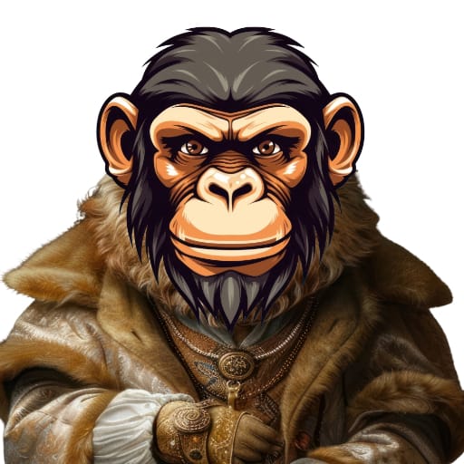 Sir Chimp Kong (a chimpanzee in royal outfit)