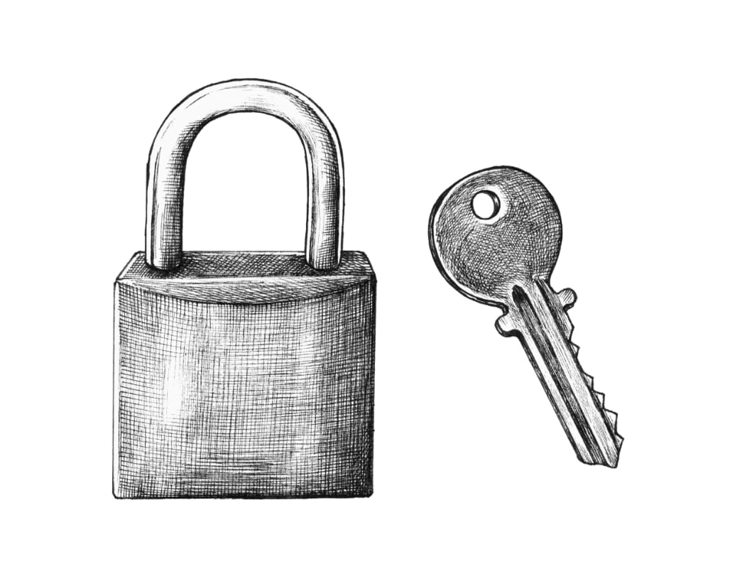 Privacy Policy (Hand Drawn Lock And Key Illustration)